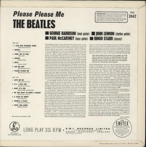 The Beatles Please Please Me - 5th vinyl LP album (LP record) UK BTLLPPL267426