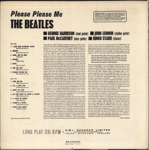The Beatles Please Please Me - EX vinyl LP album (LP record) Japanese BTLLPPL749792