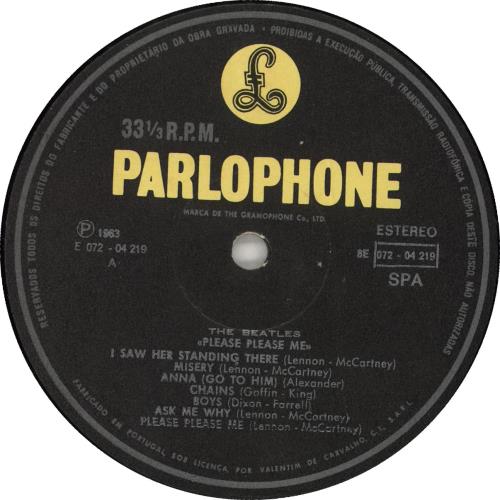 The Beatles Please Please Me vinyl LP album (LP record) Portuguese BTLLPPL303422