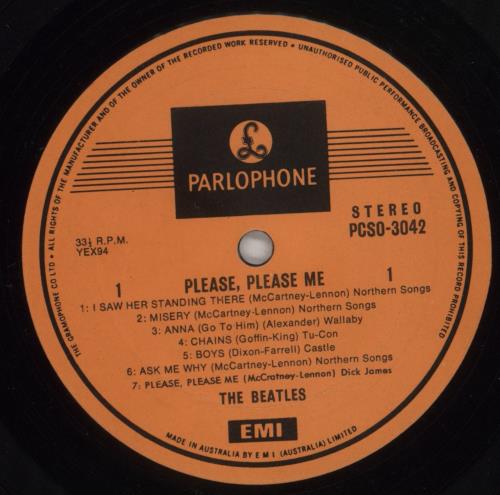 The Beatles Please Please Me vinyl LP album (LP record) Australian BTLLPPL886425