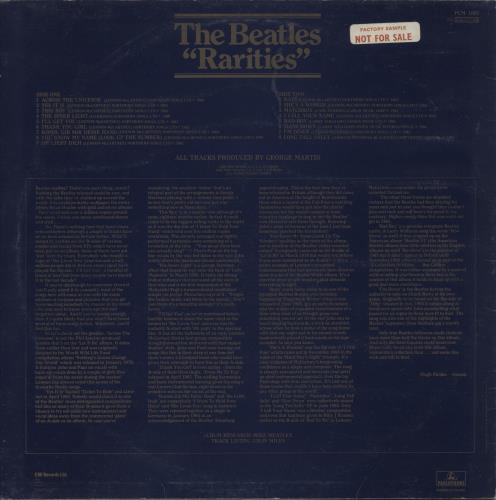 The Beatles Rarities - All Rights - Factory Sample - VG vinyl LP album (LP record) UK BTLLPRA879343