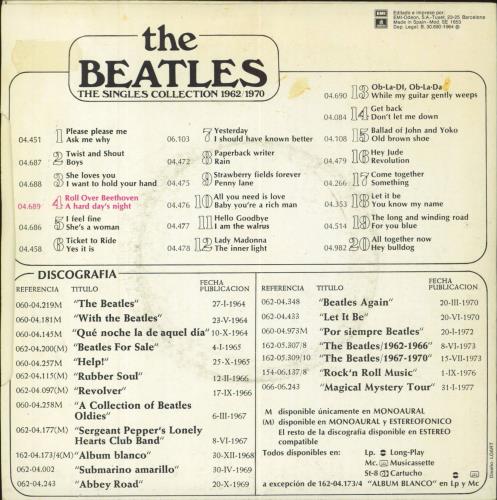 The Beatles Roll Over Beethoven 7" vinyl single (7 inch record / 45) Spanish BTL07RO809059