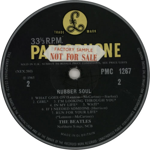 The Beatles Rubber Soul - 1st - Sample vinyl LP album (LP record) UK BTLLPRU593191