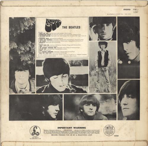 The Beatles Rubber Soul vinyl LP album (LP record) Rhodesian BTLLPRU693879