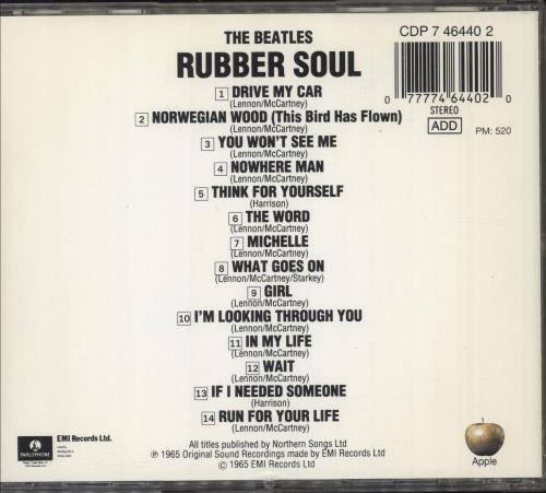 The Beatles Rubber Soul CD album (CDLP) UK BTLCDRU747758