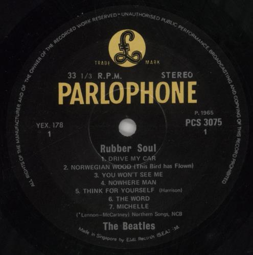 The Beatles Rubber Soul vinyl LP album (LP record) Singapore BTLLPRU858731