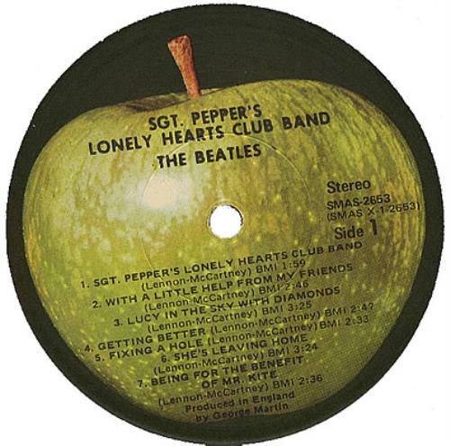The Beatles Sgt. Pepper's - Apple/Capitol logo - EX vinyl LP album (LP record) US BTLLPSG371966