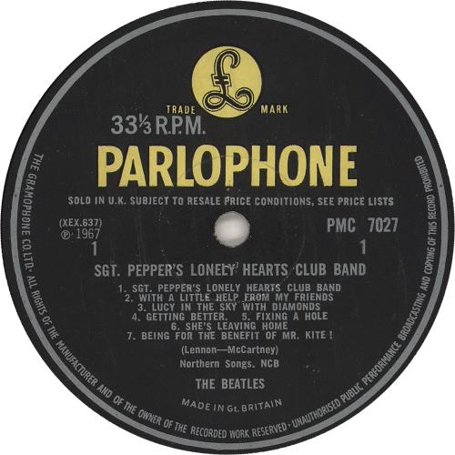 The Beatles Sgt. Pepper's - Wide Spine - VG vinyl LP album (LP record) UK BTLLPSG604271