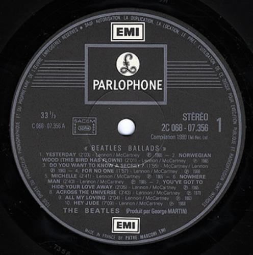 The Beatles The Beatle Ballads vinyl LP album (LP record) French BTLLPTH374615