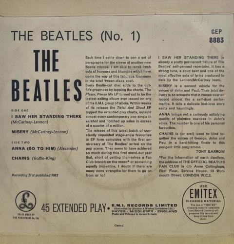 The Beatles The Beatles (No. 1) EP - 1st Garrord - EX 7" vinyl single (7 inch record / 45) UK BTL07TH813304