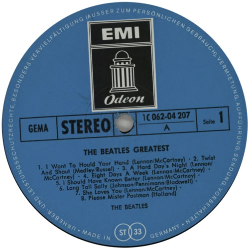 The Beatles The Beatles' Greatest - Blue Label vinyl LP album (LP record) German BTLLPTH66629