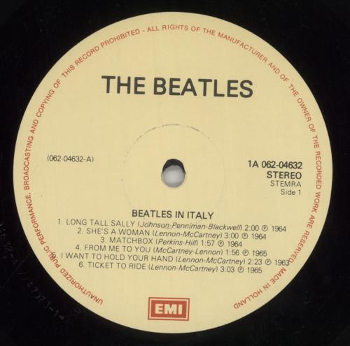 The Beatles The Beatles In Italy - VG vinyl LP album (LP record) Dutch BTLLPTH735203
