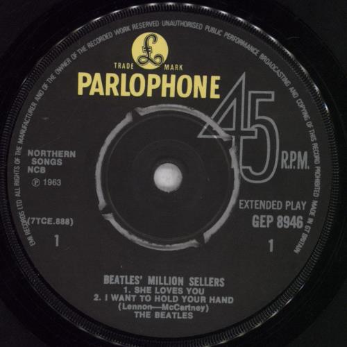 The Beatles The Beatles' Million Sellers EP - EMI Records - Lam - EX 7" vinyl single (7 inch record / 45) UK BTL07TH847197