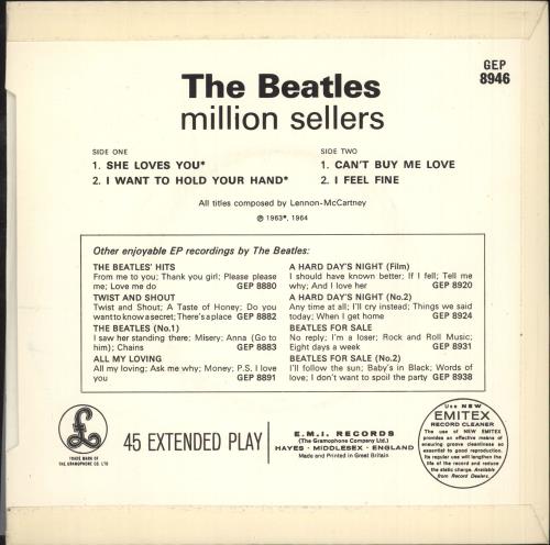 The Beatles The Beatles' Million Sellers EP - EMI Records - Lam 7" vinyl single (7 inch record / 45) UK BTL07TH735835