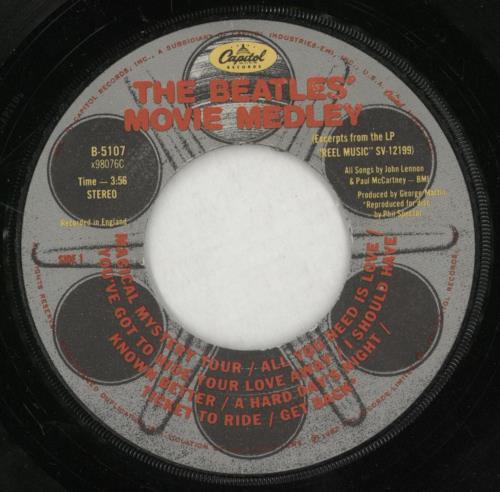 The Beatles The Beatles' Movie Medley - P/S 7" vinyl single (7 inch record / 45) US BTL07TH80691