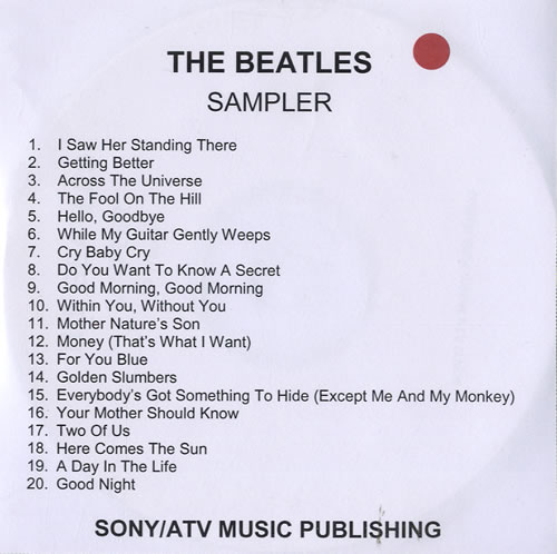 The Beatles The Beatles Sampler CD-R acetate UK BTLCRTH554482