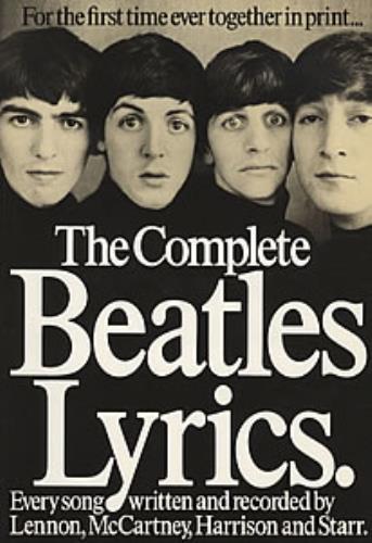 The Beatles The Complete Beatles Lyrics book UK BTLBKTH319961