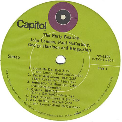 The Beatles The Early Beatles - Lime Green Label vinyl LP album (LP record) US BTLLPTH371963