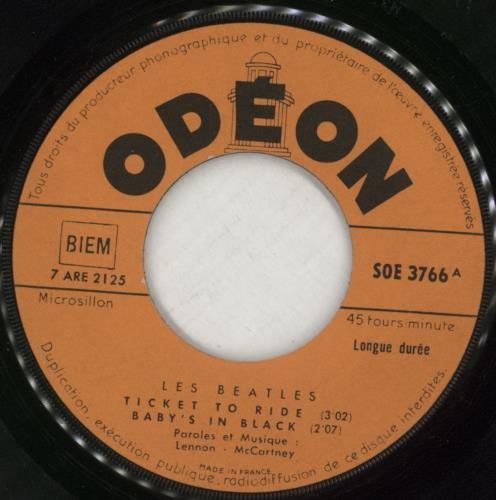 The Beatles Ticket To Ride - V1 7" vinyl single (7 inch record / 45) French BTL07TI876244