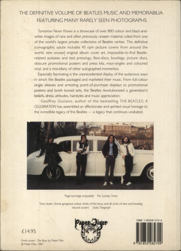 The Beatles Tomorrow Never Knows book UK BTLBKTO812974