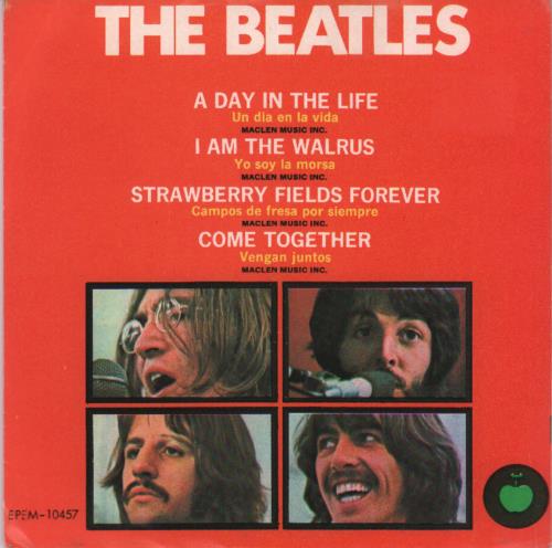 The Beatles Un Dia En La Vida - A Day In The Life - 2nd 7" vinyl single (7 inch record / 45) Mexican BTL07UN500955