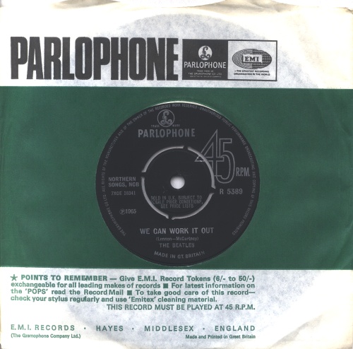 The Beatles We Can Work It Out - 2nd - EX 7" vinyl single (7 inch record / 45) UK BTL07WE554064