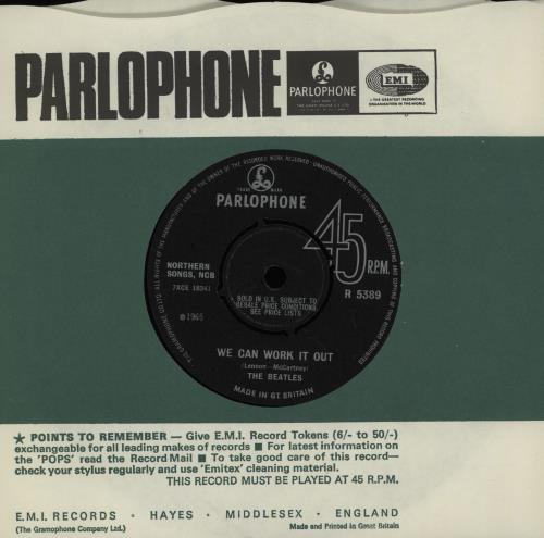 The Beatles We Can Work It Out - 2nd 7" vinyl single (7 inch record / 45) UK BTL07WE374492