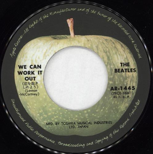 The Beatles We Can Work It Out - 5th 7" vinyl single (7 inch record / 45) Japanese BTL07WE217047