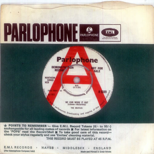 The Beatles We Can Work It Out - A Label 7" vinyl single (7 inch record / 45) UK BTL07WE548132