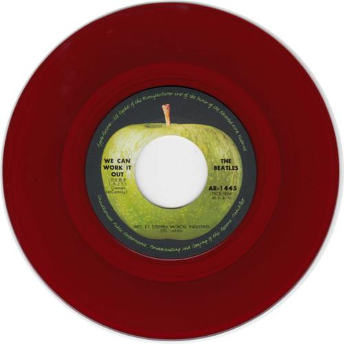 The Beatles We Can Work It Out - Red Vinyl - �400 Sleeve 7" vinyl single (7 inch record / 45) Japanese BTL07WE694716