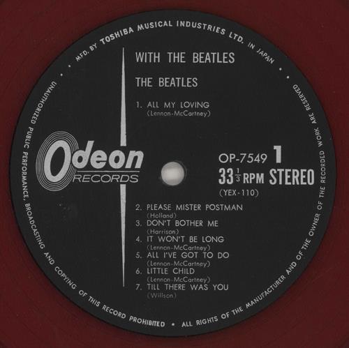 The Beatles With The Beatles - 1st Odeon - Red Vinyl + Obi - VG vinyl LP album (LP record) Japanese BTLLPWI742951
