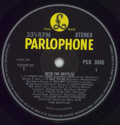 The Beatles With The Beatles - 2nd - EX vinyl LP album (LP record) UK BTLLPWI529538