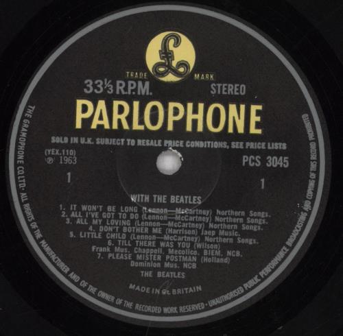 The Beatles With The Beatles - 3rd - EX vinyl LP album (LP record) UK BTLLPWI519242