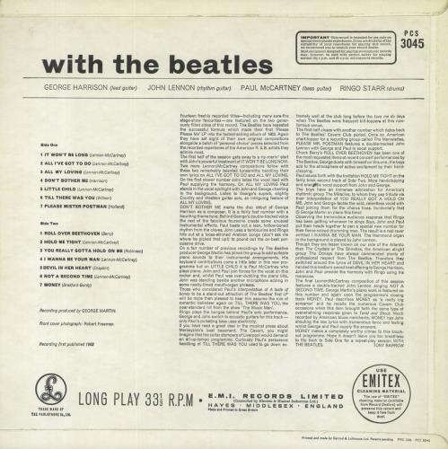 The Beatles With The Beatles - 3rd vinyl LP album (LP record) UK BTLLPWI359079