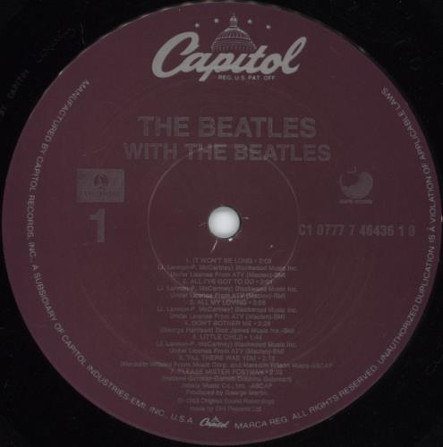 The Beatles With The Beatles vinyl LP album (LP record) US BTLLPWI880708