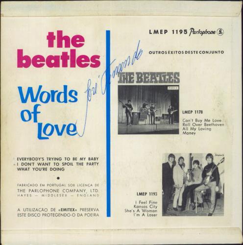 The Beatles Words Of Love 7" vinyl single (7 inch record / 45) Portuguese BTL07WO830672