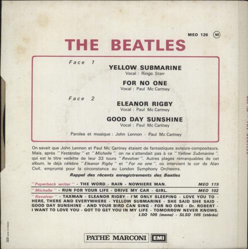The Beatles Yellow Submarine EP - 1st - Ex 7" vinyl single (7 inch record / 45) French BTL07YE567960