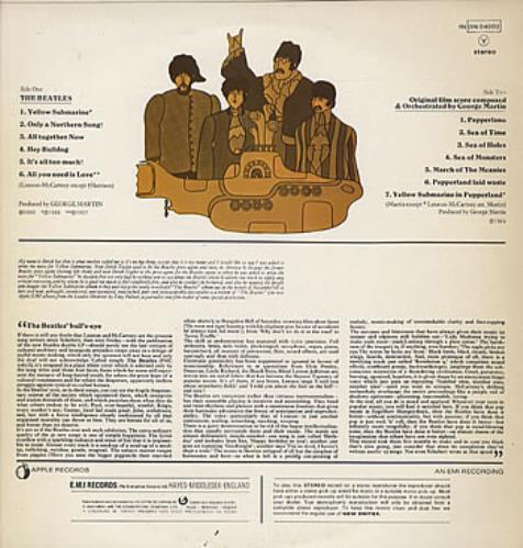 The Beatles Yellow Submarine vinyl LP album (LP record) Portuguese BTLLPYE322969