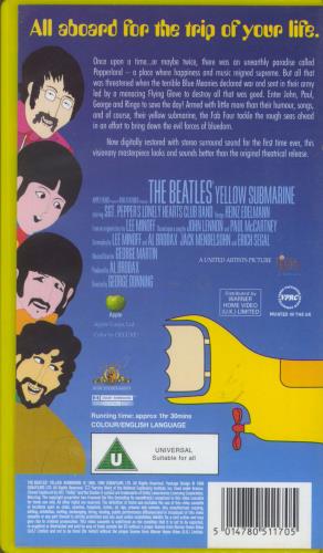 The Beatles Yellow Submarine video (VHS or PAL or NTSC) UK BTLVIYE365584