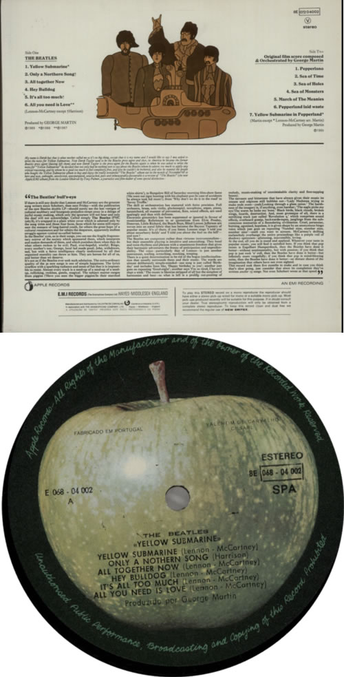 The Beatles Yellow Submarine vinyl LP album (LP record) Portuguese BTLLPYE609689