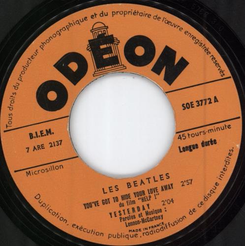 The Beatles Yesterday EP 7" vinyl single (7 inch record / 45) French BTL07YE62814