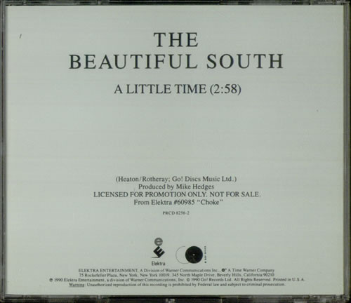 The Beautiful South A Little Time CD single (CD5 / 5") US BSOC5AL112444
