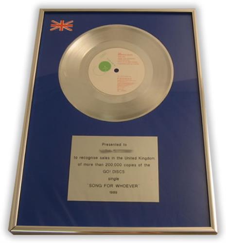 The Beautiful South Song For Whoever in-house award disc UK BSOAISO402846