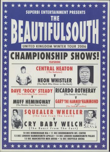 The Beautiful South United Kingdom Winter Tour 2006 tour programme UK BSOTRUN403263