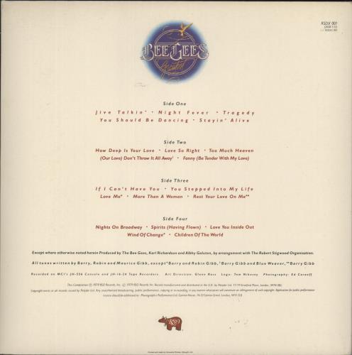 The Bee Gees Bee Gees Greatest - 1st  + Insert 2-LP vinyl record set (Double LP Album) UK BGE2LBE888360