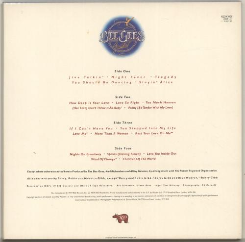 The Bee Gees Bee Gees Greatest - 1st - Hype Stickered 2-LP vinyl record set (Double LP Album) UK BGE2LBE637623