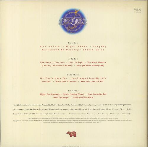 The Bee Gees Bee Gees Greatest - 1st 2-LP vinyl record set (Double LP Album) UK BGE2LBE830063