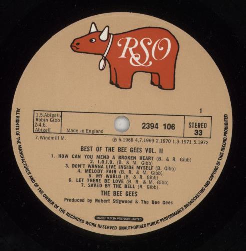 The Bee Gees Best Of Bee Gees Vol. 2 vinyl LP album (LP record) UK BGELPBE239247