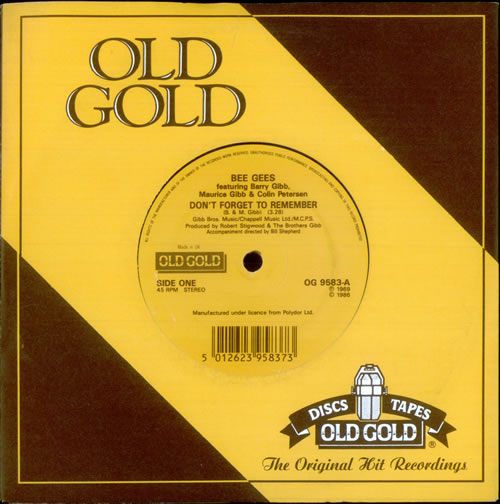 The Bee Gees Don't Forget To Remember 7" vinyl single (7 inch record / 45) UK BGE07DO520681
