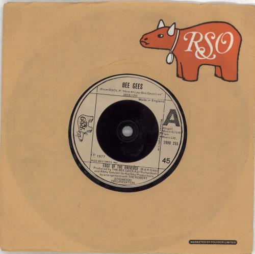 The Bee Gees Edge Of The Universe 7" vinyl single (7 inch record / 45) UK BGE07ED691695